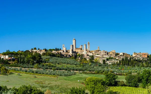 Medieval Old Italian City Top Hill Tuscany Italy — Stock Photo, Image