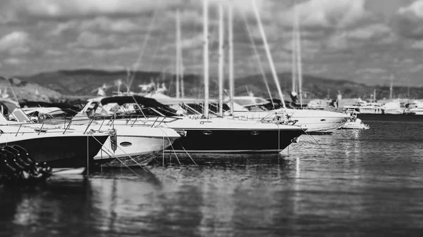 Harbor Big Yachts Mediterranean Sea Tuscany Italy — Stock Photo, Image
