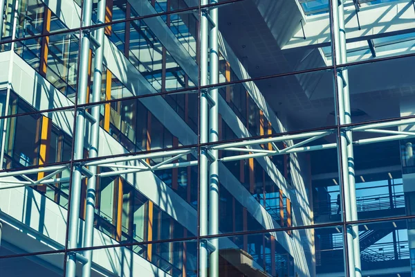 Glass Transparent Wall Modern Building Perspective View Strasbourg — Stock Photo, Image