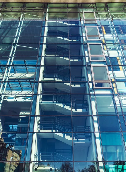 现代建筑的玻璃透明墙壁 透视看法 斯特拉斯堡 — 图库照片