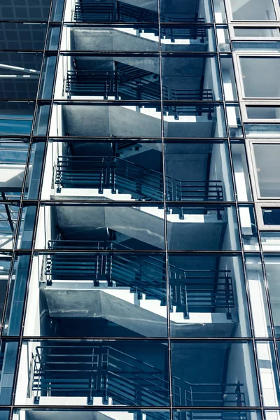 Glass Transparent Wall Modern Building Perspective View Strasbourg — Stock Photo, Image