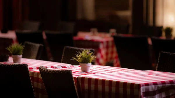 Lonely Tables Street Cafe Night Strasbourg — Stock Photo, Image