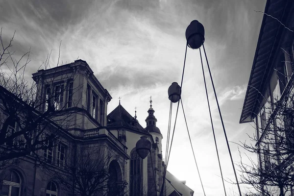 Cityscape de Baden-Baden, dia de fevereiro ensolarado, vista para a rua — Fotografia de Stock