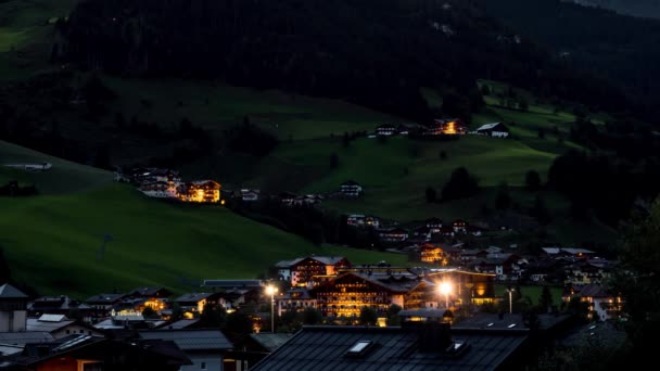 Veduta Aerea Timelapse Bel Tramonto Sul Valey Austria Alpi Vicino — Video Stock