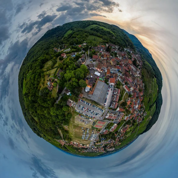 Imagen Abstracta Planeta Pequeño Tomado Del Dron Panorama Circular Francia — Foto de Stock
