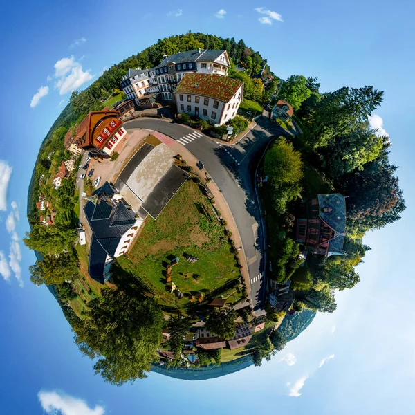 Avillage Hohwald Alsace Little Planet Πανοραμική Θέα Από Drone Γαλλία — Φωτογραφία Αρχείου