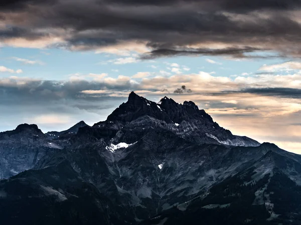 Picos Alpinos Cubiertos Nieve Cerca Del Mont Blanc Alta Resolución —  Fotos de Stock