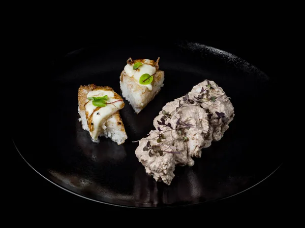 Чахохбили Курица Рисом Грузинская Кухня Изолированный Черном Фоне — стоковое фото