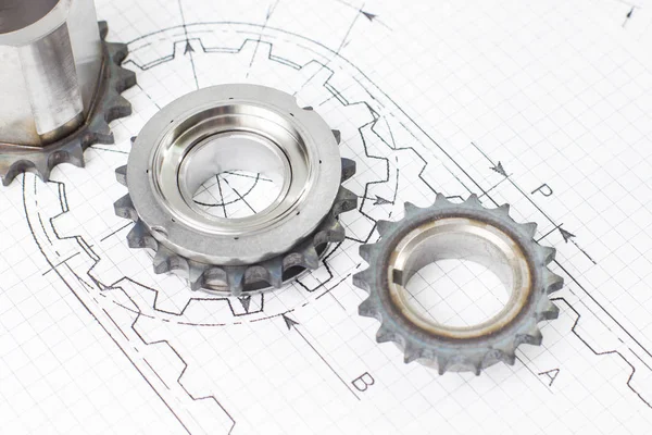 作为协调团队的齿轮 — 图库照片