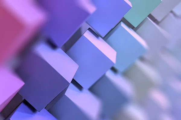 색깔의 큐브들 대각선으로 있습니다 Blurred Defocused Copy Space 렌더링 로맨틱 스톡 사진