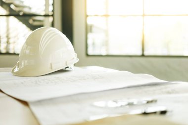 Ekipman çizim ile mimari ofis Resepsiyon arka plan inşaat proje fikirleri kavramı,