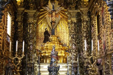 Rio de Janeiro, Brezilya - 10 Ekim 2018: Mosteiro de Sao Bento (Aziz Benedict Manastırı) Rio de Janeiro Centro. Brezilya Brezilyalı sömürgeci Mimarlık birincil örneği