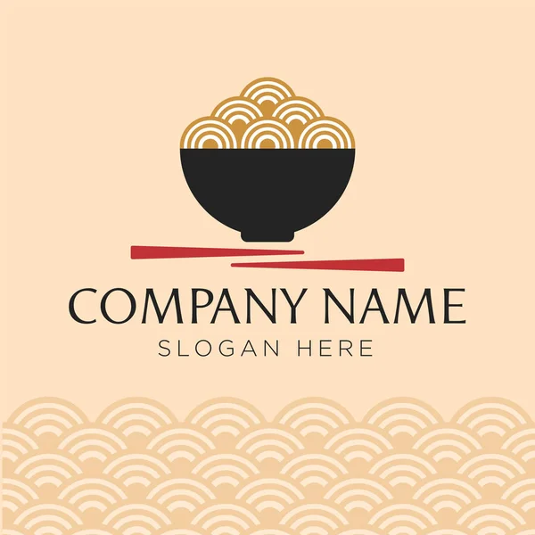 Schüssel Mit Nudeln Logo Vorlagen Geeignet Für Jedes Geschäft Zusammenhang — Stockvektor