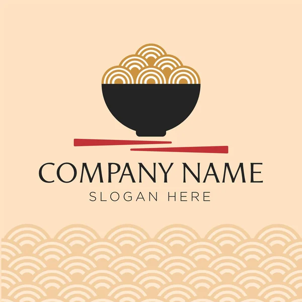 Erişte logo şablonlar, ramen, erişte, fast food restoranlar, Kore yemeği, Japon yemekleri veya temiz bir arka plan üzerinde başka bir iş ile ilgili herhangi bir iş için uygun kase.