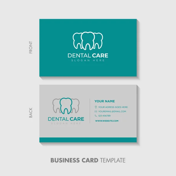 Kartvizit tasarım şablonu. Diş logo tasarım şablonu. yaratıcı işareti. Diş Kliniği Logo diş soyut tasarım vektör şablonu doğrusal stili.