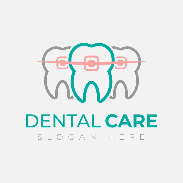 Diş logo tasarım şablonu. yaratıcı işareti. Diş Kliniği Logo diş soyut tasarım vektör şablonu doğrusal tarzı. Diş hekimi stomatology tıp doktoru logo kavramı simgesi.