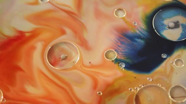 Kleurrijke Marmeren Achtergrond Inkt Patroon Marmer Abstract Schilderij Mooie Abstracte — Stockvideo