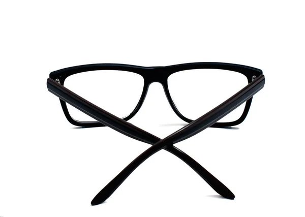 Icono Gafas Gafas Con Marco Negro Aisladas Sobre Fondo Blanco —  Fotos de Stock