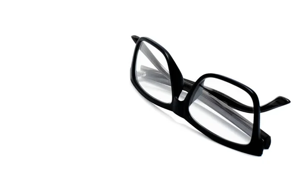 Icona Degli Occhiali Occhiali Con Cornice Nera Isolata Sfondo Bianco — Foto Stock