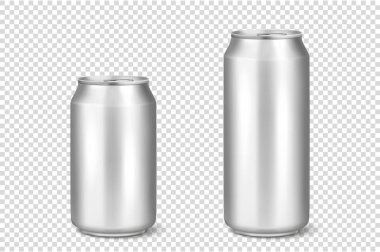 Gerçekçi 3d boş parlak metal Gümüş alüminyum bira paketi vektör ya da görsel 330 ml 500 ml. Lager, alkol, meşrubat, soda, gazlı pop, limonata, cola, enerji içeceği, meyve suyu, su vb için kullanılabilir