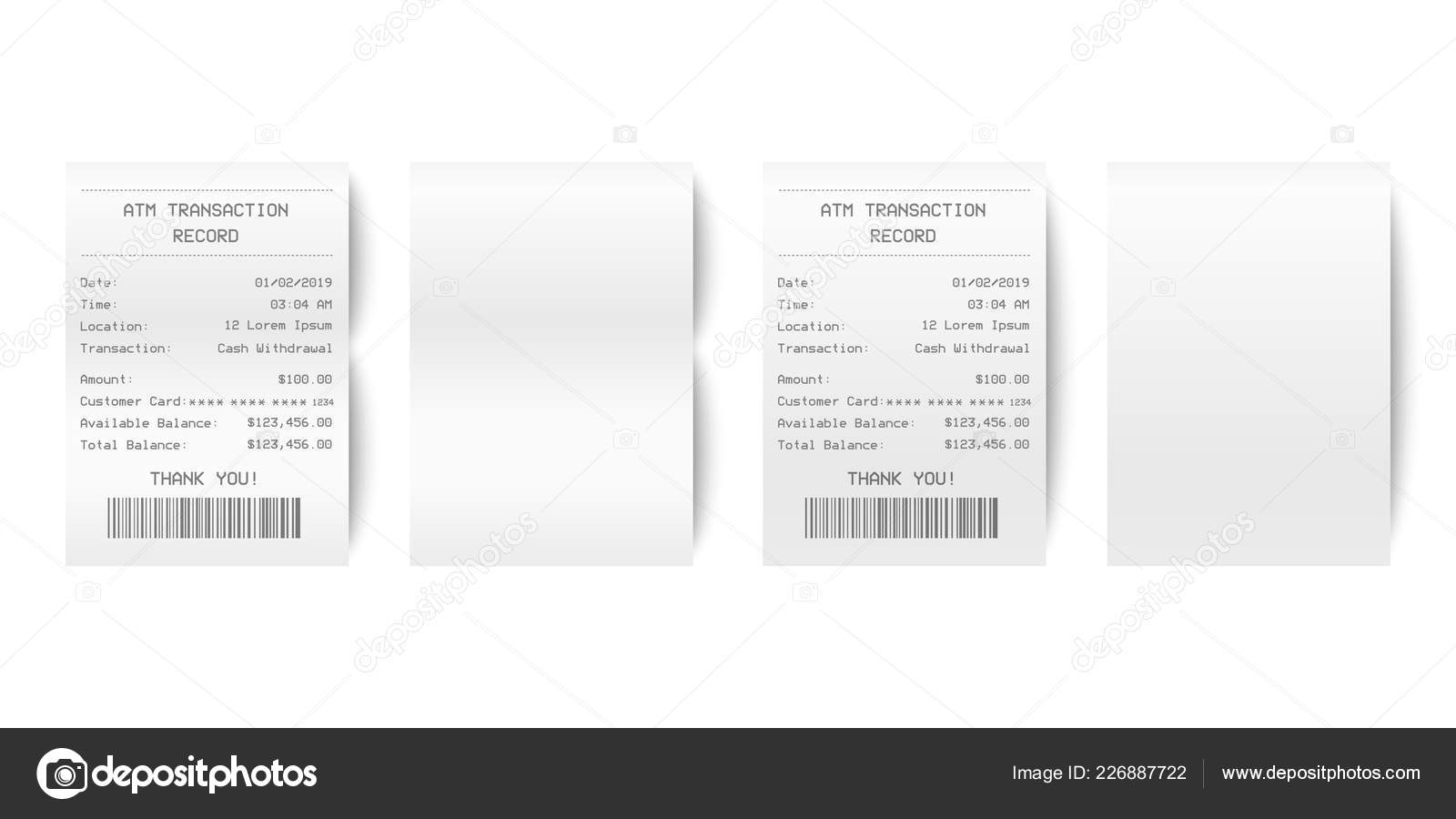 vector-realistic-3d-paper-printed-atm-transaction-record-receipt-set-closeup-isolated-on-white