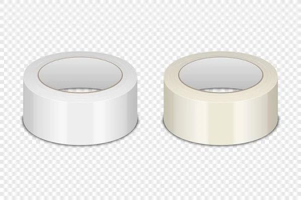 Vector Realistic 3d Glossy Tape Roll Icon Set или Mock-up Closeup Isolated on Transparen Background. Дизайн-шаблон упаковочного липкого рулона ленты или клейкой ленты для макета. Вид спереди — стоковый вектор