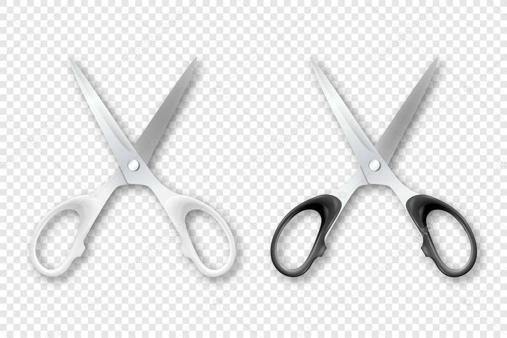 Download Vector 3d Realistic White And Black Metal Opened Stationery Scissors With Plastic Handles Icon Set Closeup Isolated Design Template Of Classic Scissors For Graphics Mockup Top View Premium Vector In Adobe