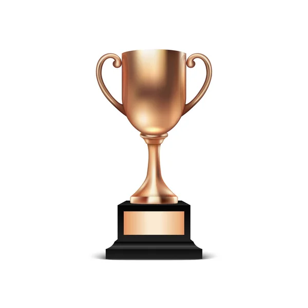 Realistico Vector 3d Blank Bronze Champion Cup Icona Isolato su sfondo bianco. Design Template of Championship Trophy. Premio Torneo Sportivo, Bronzo Vincitore Coppa e Concetto di Vittoria — Vettoriale Stock