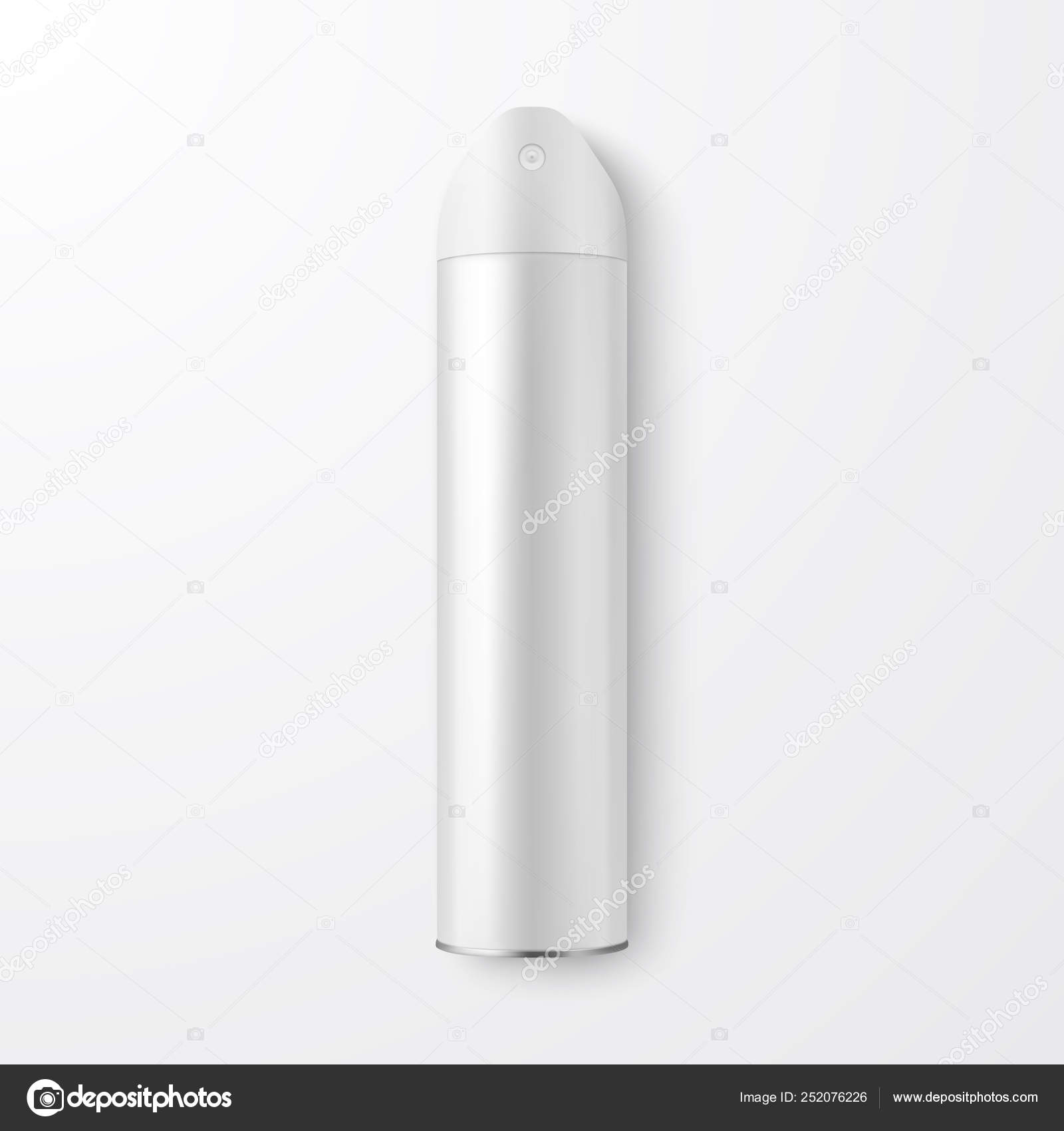 Download Vector 3d Realistic White Blank Spray Can Spray Air Freshener Bottle Closeup Isolated On White Background Design Template Of Sprayer Can For Mock Up Package Hairspray Deodorant Top View Vector Image
