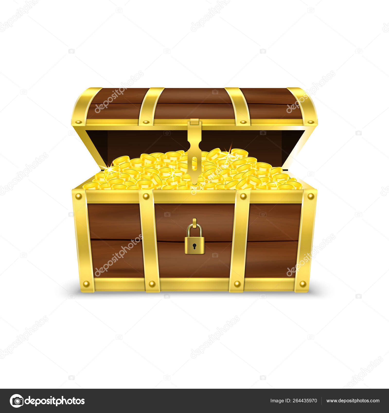 Premium Vector  Realistic open chest vintage old treasure wooden box with  golden glowing inside vector illustration