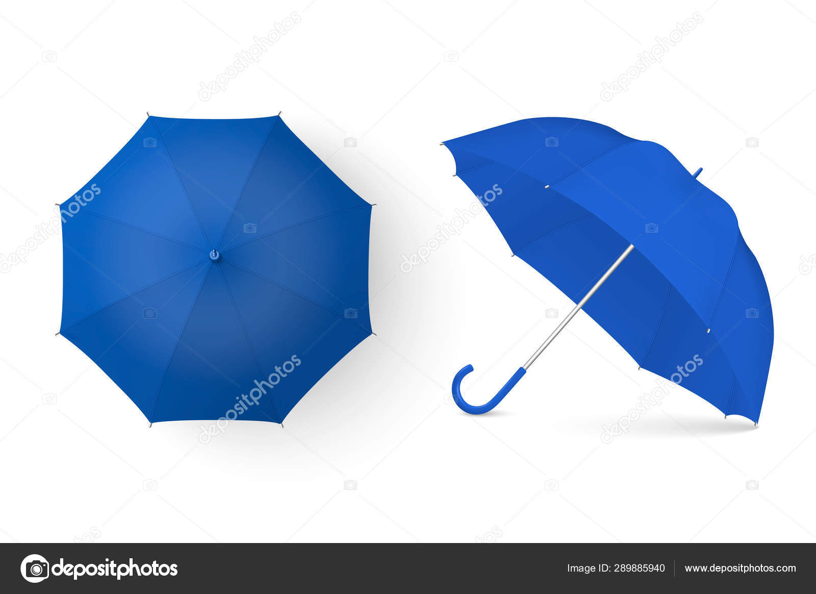 Vector 20d Realistic Render Blue Blank Umbrella Icon Set Closeup Intended For Blank Umbrella Template