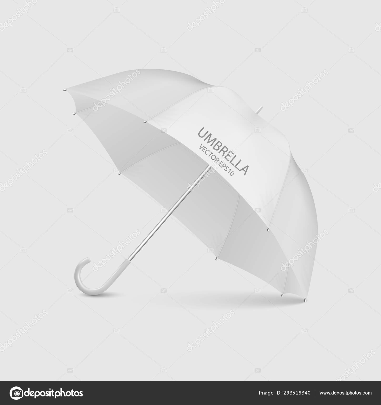 Vector 20d Realistic Render White Blank Umbrella Icon Closeup With Regard To Blank Umbrella Template