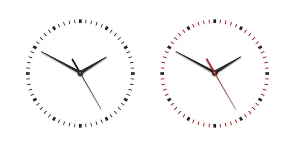 Векторные классические простые настенные часы без цифр на белом фоне. Дизайн шаблона. Вид спереди — стоковый вектор