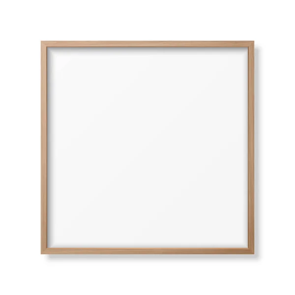 矢量3D写实主义方块布朗木简朴现代框架图标闭锁独立于白色背景。它可用于演示。Mockup设计模板，前视图 — 图库矢量图片