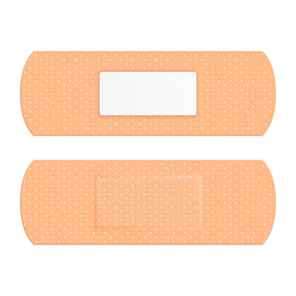 Vector 3D Realistic Medical Patch Icon Set Nahaufnahme Isoliert auf weißem Hintergrund. Design Template Adhesive Banage Elastic Medical Gips. Ansicht von oben — Stockvektor