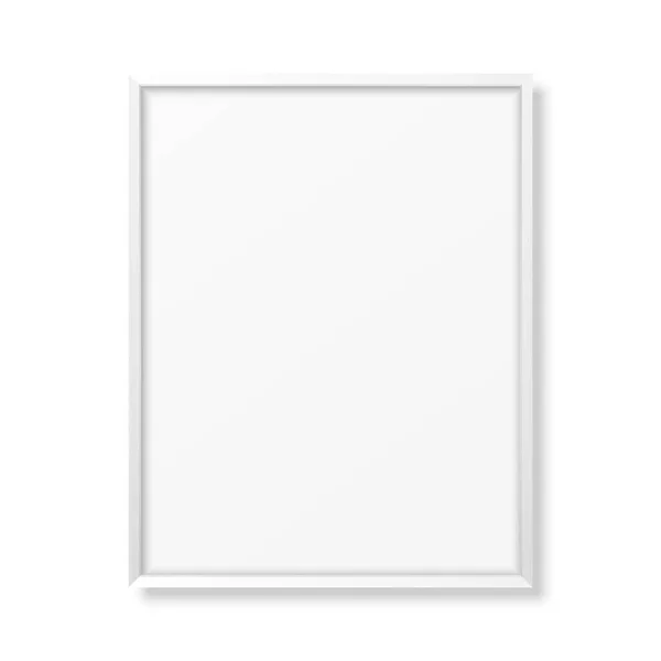 Vector 3d realista A4 madera blanca simple marco moderno icono primer plano aislado en blanco. Se puede utilizar para presentaciones. Plantilla de diseño para Mockup, Vista frontal — Vector de stock