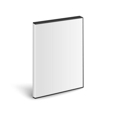 CD için Vektör 3d Gerçekçi Kapak Kutusu, Beyaz Arkaplanda DVD Kapanışı izole edildi. Mockup için tasarım şablonu. CD Paketleme Boşluğu Kopyalama