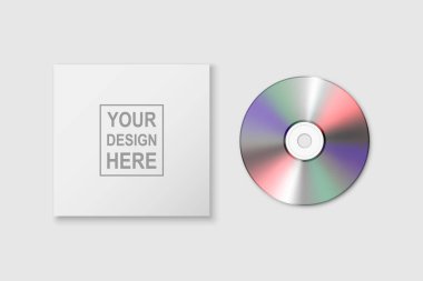 Vector 3d Gerçekçi Kapalı CD, Kapaklı Kağıt Kutu Kapağı Kapağı Kapağı Kapağı Kapağı Kapalı DVD Beyaz Arkaplanda izole edildi. Mockup için tasarım şablonu. CD Paket Kopyalama Boşluğu. Üst Görünüm
