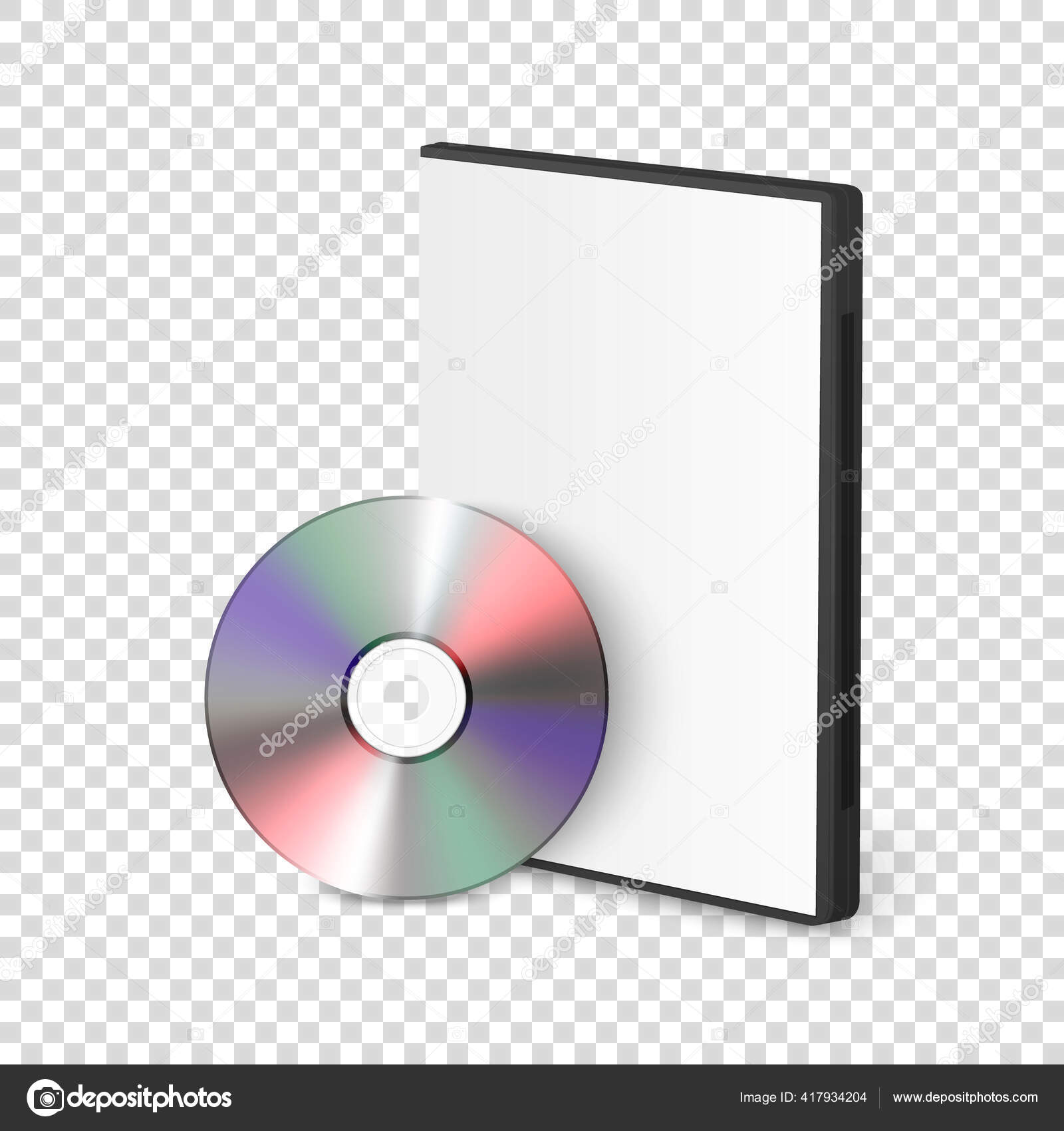 Vector 3d Realistic Blank Cd Dvd With Cover Case Box Set Closeup Isolated On Transparent Background Design Template Cd Packaging Copy Space Front View Stock Vector Image By C Gomolach