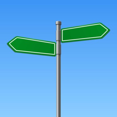 İki Boş Okla Vektör Boş Yol İşareti. Sokak İmza Şablonu. Navigasyon için boş rehber. Metin, Mesaj, Vektör İllüstrasyonu Yönlendirme Kurulu.