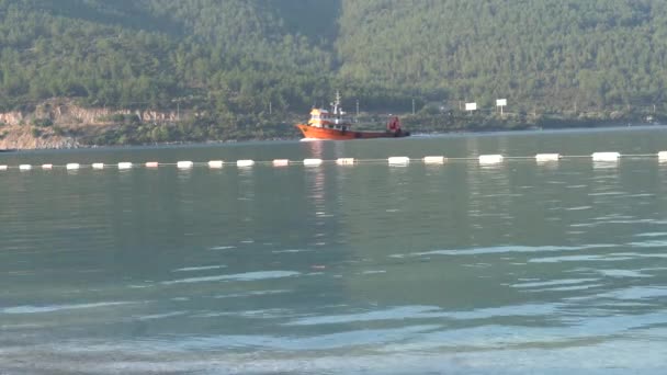 4K video Aguas turquesas mágicas, lagunas, playa de pura arena blanca. Bahía de Lujo en Bodrum al amanecer. Delux vacaciones — Vídeo de stock