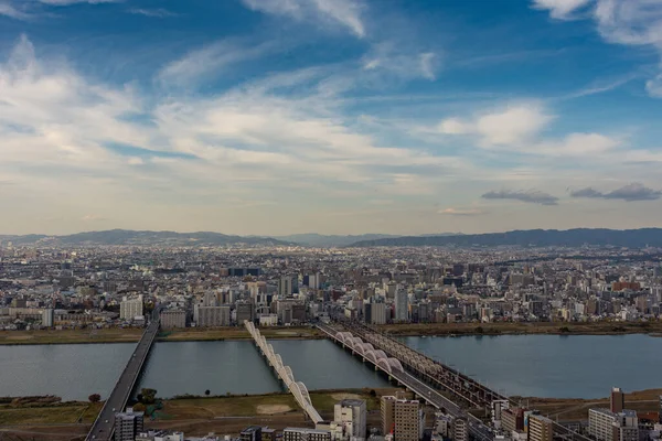 Osaka Japan November 2017 Cityscape Utsikt Över Osaka Centrum Från — Stockfoto