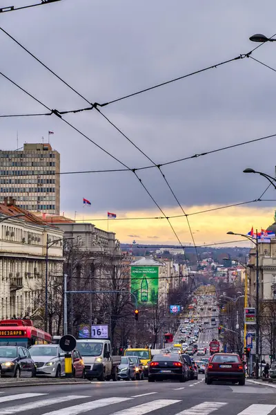 Belgrad Serbien Dezember 2019 Kneza Milosa Straße Der Innenstadt Von — Stockfoto