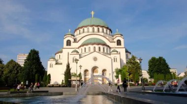 Belgrad / Sırbistan - 6 Haziran 2019: Belgrad 'daki Saint Sava Kilisesi, dünyanın en büyük Ortodoks Hıristiyan kiliselerinden biri.