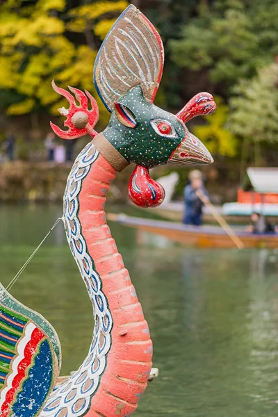 Kleurrijk Geschilderd Ruytou Sen Dragon Head Boot Een Folk Festival — Stockfoto