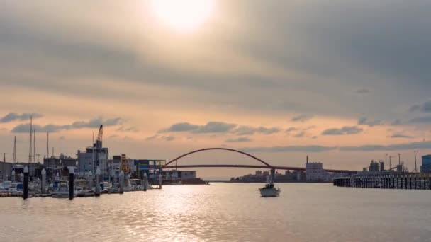 Zeitraffer Bei Sonnenuntergang Hafen Von Wakayama Japan — Stockvideo