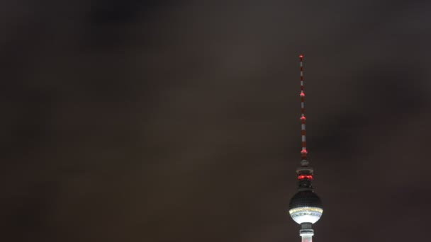 Berlin Kulesi Berlin Almanya Nın Sembolik Sembolü Berliner Fernsehturm Üzerinden — Stok video