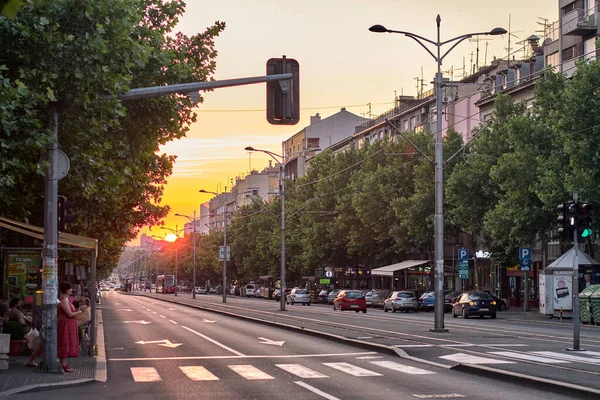 Belgrad Serbien Juni 2020 König Alexander Boulevard Längste Straße Der — Stockfoto