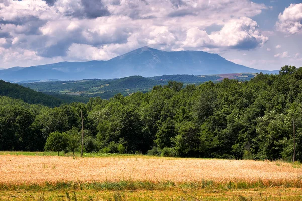 Landscape of eastern Serbia, dominated by mountain Rtanj (1,565 m) famous for its pyramidal shape