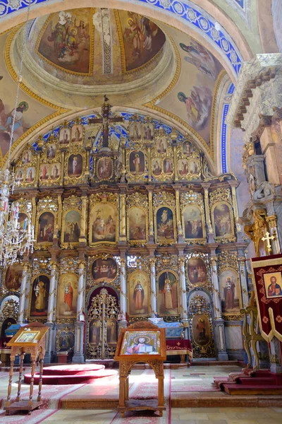 Fruska Gora Serbia March 2019 Iconostasis Vrdnik Ravanica Monastery 세르비아 — 스톡 사진